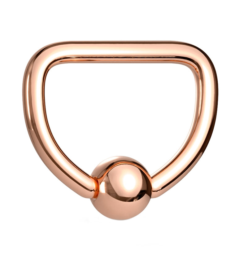 Rose Gold PVD Stainless Steel Captive D Ring