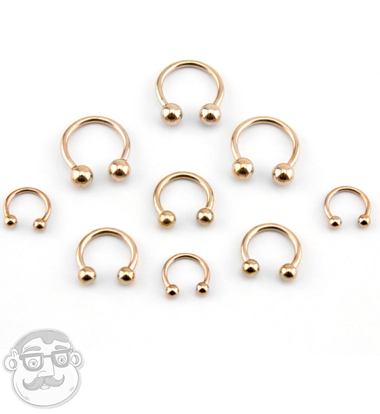 PVD Rose Gold Stainless Steel Circular Barbell