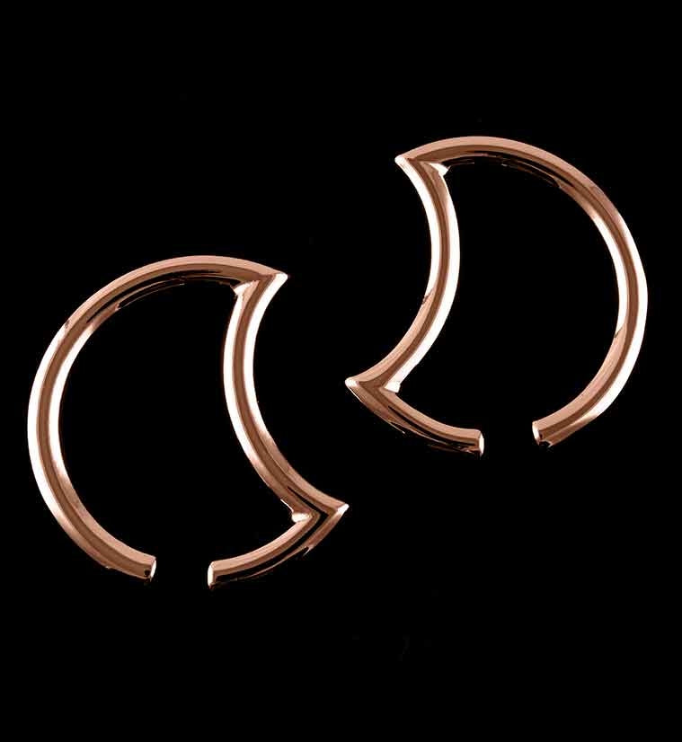 Rose Gold PVD Crescent Moon Ear Weights