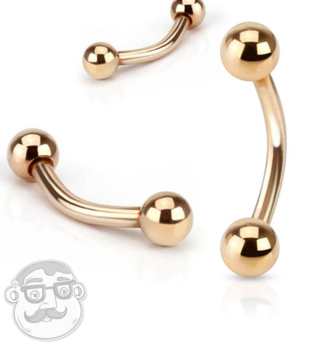Rose Gold Curved Barbell Eyebrow Ring