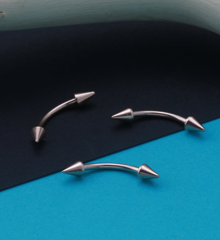 Rose Gold PVD Spiked Curved Barbell