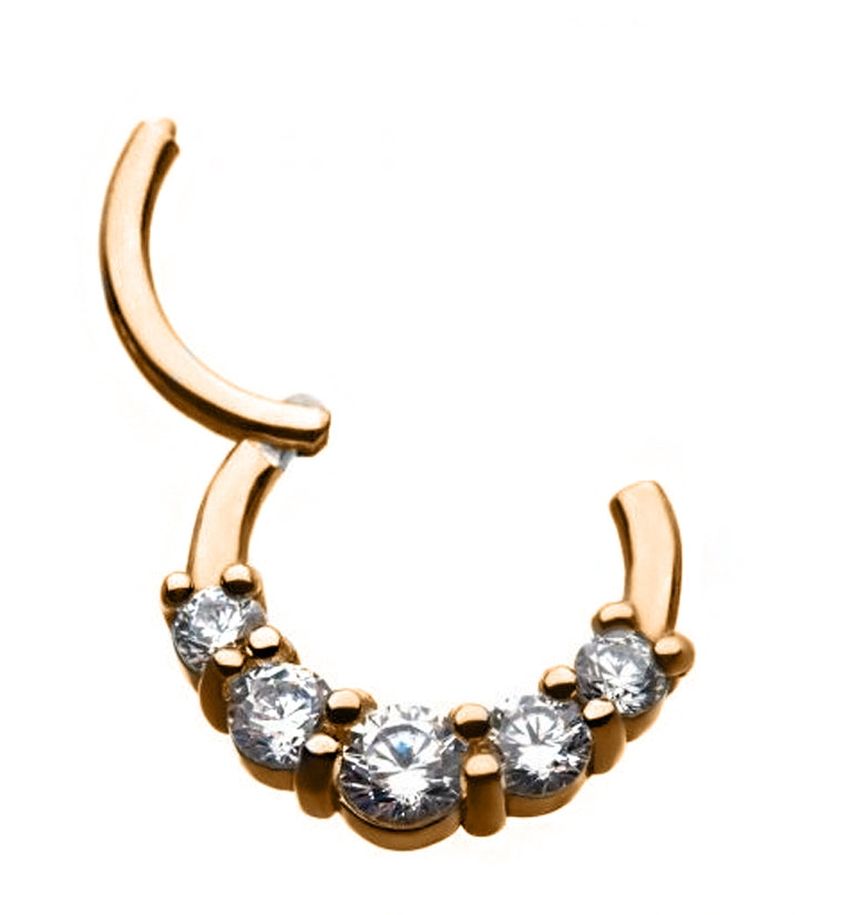 Rose Gold PVD Cinque Hinged Segment Ring