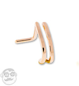 18G Rose Gold PVD Double Line Nose Curve Ring