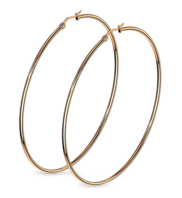 20G Rose Gold Hoop Earrings