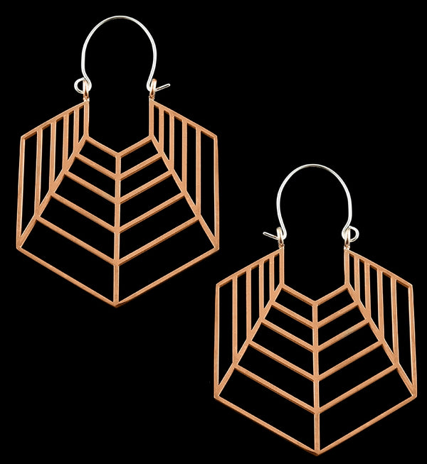20G Rose Gold Oblique Hangers / Earrings