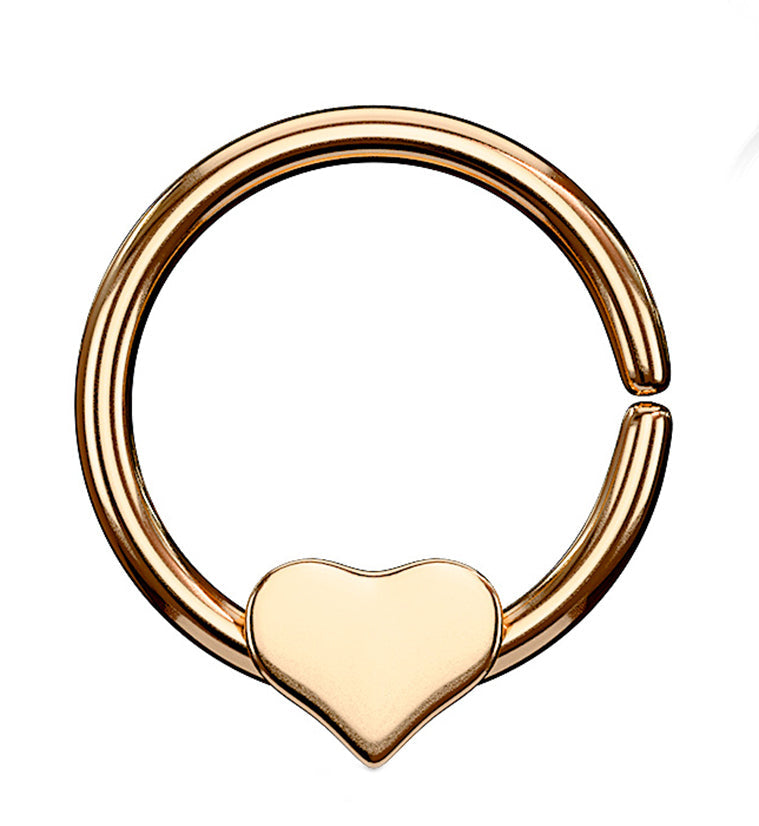 Rose Gold PVD Removable Heart Seamless Ring