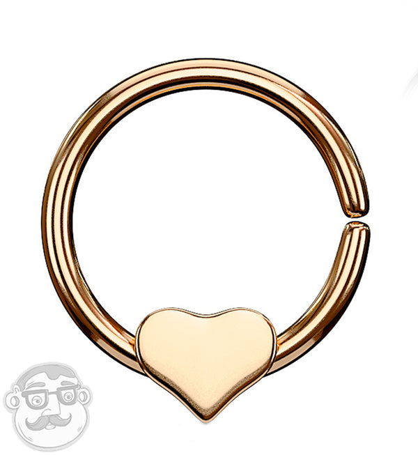 Rose Gold PVD Removable Heart Seamless Ring