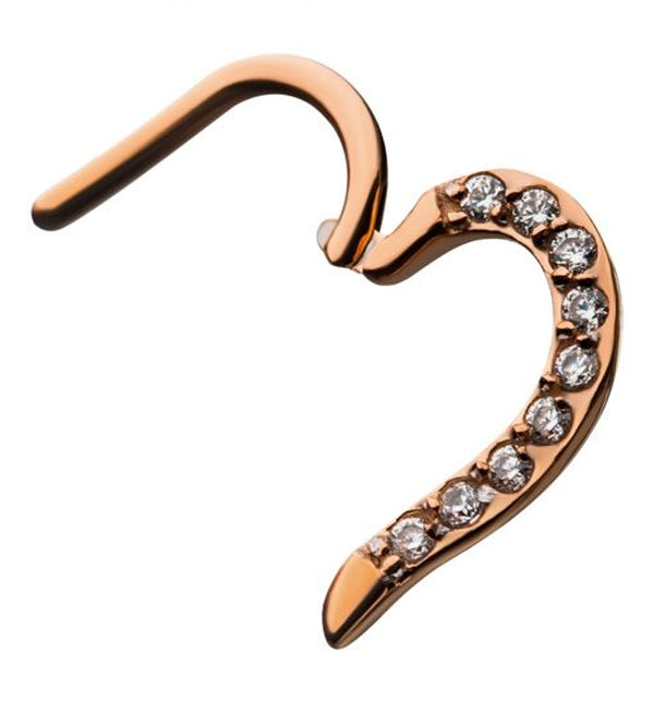 16G Rose Gold PVD Heart CZ Hinged Segment Ring