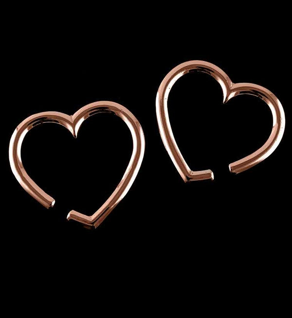 Rose Gold PVD Hanging Heart Ear Weights