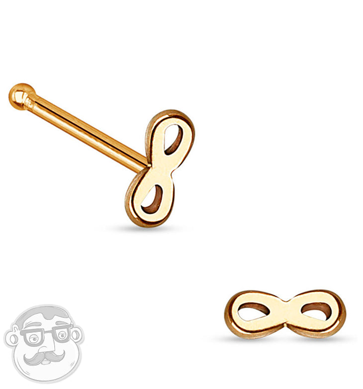 20G Rose Gold Infinity Top Stainless Steel Nose Bone