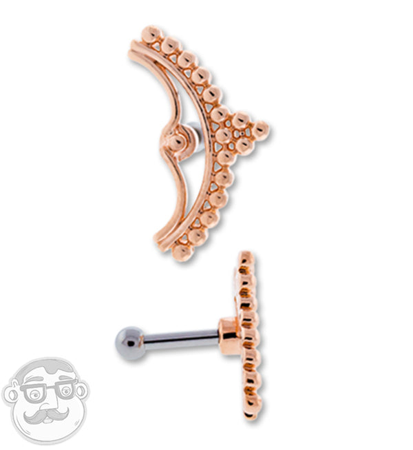 16G Rose Gold PVD Levity Tragus / Cartilage Barbell