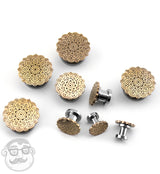 Rose Gold Flower Top Stainless Steel Plugs