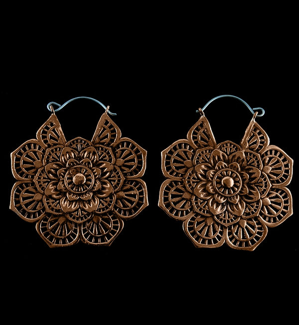20G Rose Gold Mandala Brass Hangers / Earrings