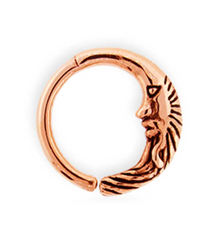 Rose Gold Crescent Moon Seamless Ring