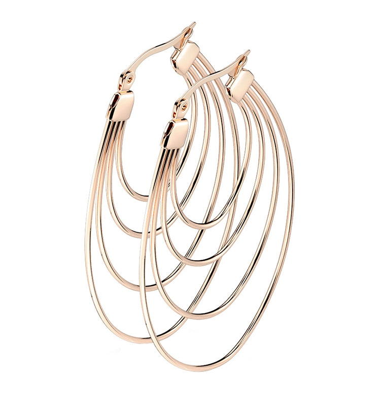 Rose Gold PVD Multi Hoop Earrings