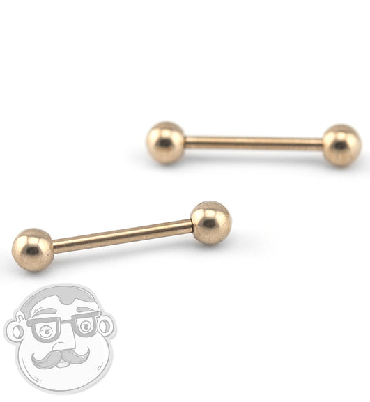 Rose Gold Stainless Steel Nipple Ring Bar
