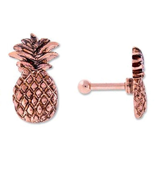 Rose Gold Pineapple Tragus / Cartilage Barbell