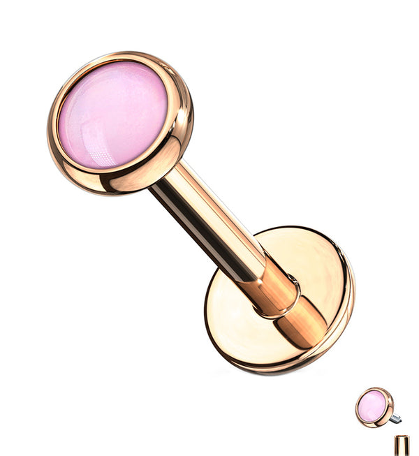 16G Rose Gold PVD Pink Escent Stainless Steel Labret