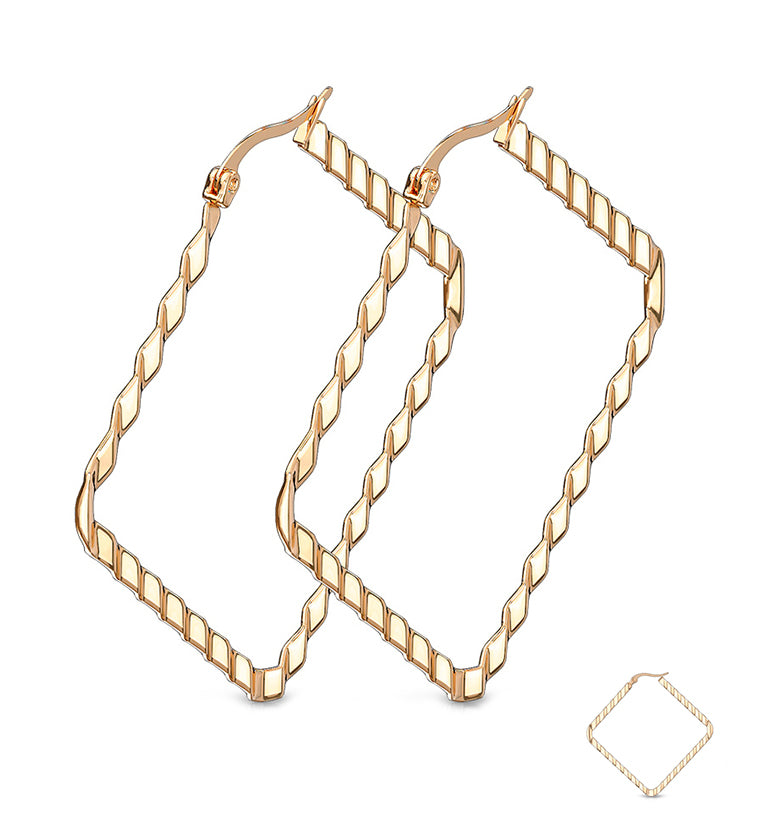 20G Rose Gold Poly Hoop Earrings