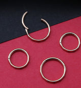 Rose Gold PVD Angled Titanium Hinged Segment Ring
