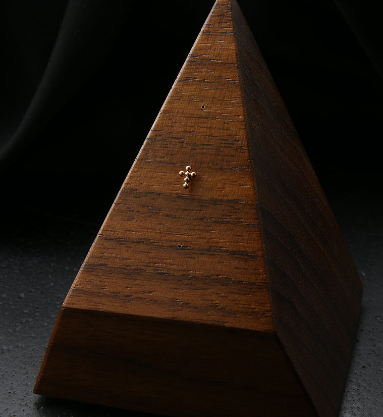 Rose Gold PVD Beaded Cross Titanium Threadless Top