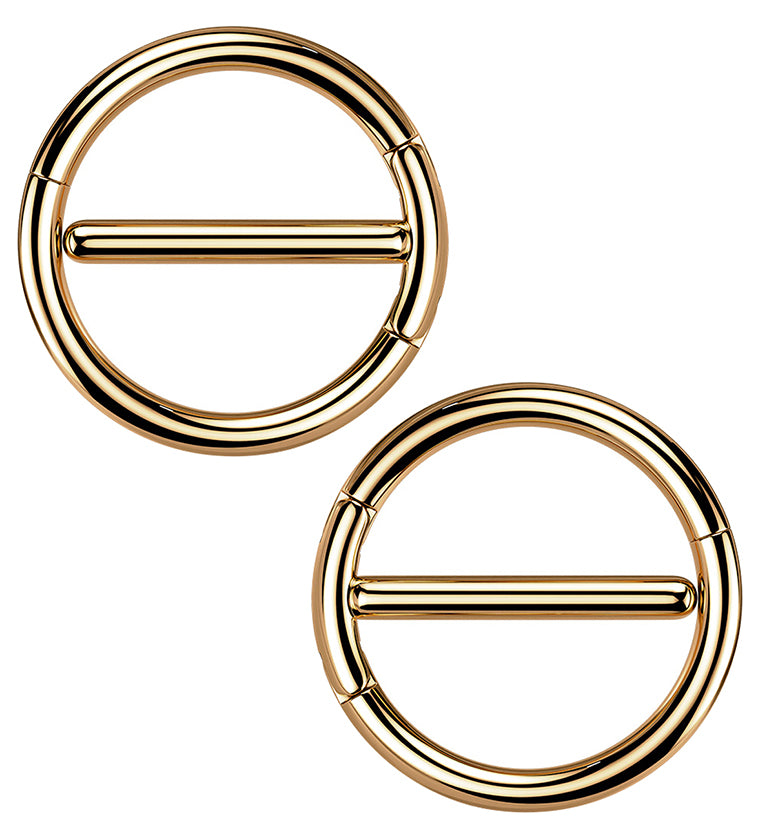 Rose Gold PVD Circlet Stainless Steel Nipple Clicker Ring