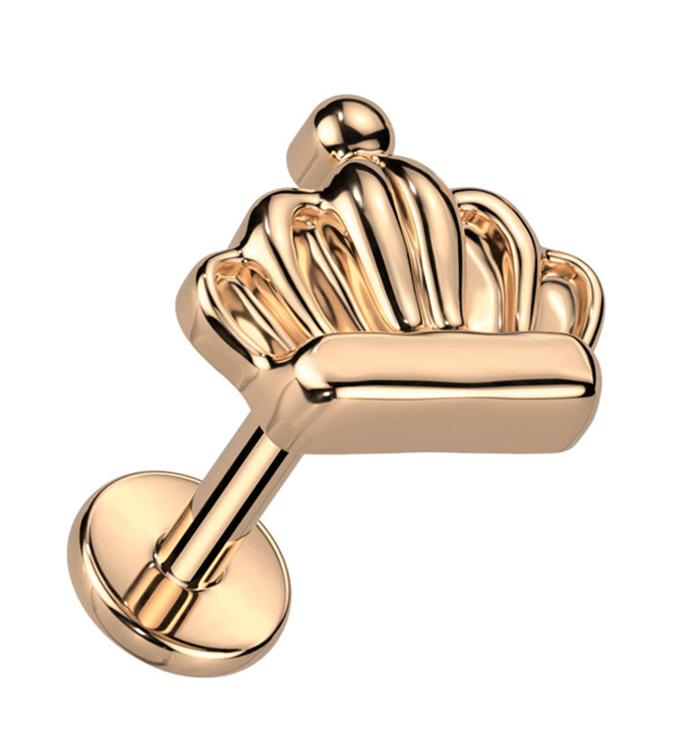 Rose Gold PVD Crown Titanium Internally Threaded Labret