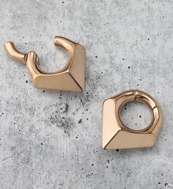 Rose Gold PVD Cusp Hinged Ear Weights