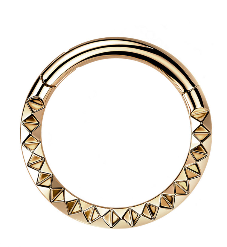 Rose Gold PVD Polyhedra Titanium Hinged Segment Ring