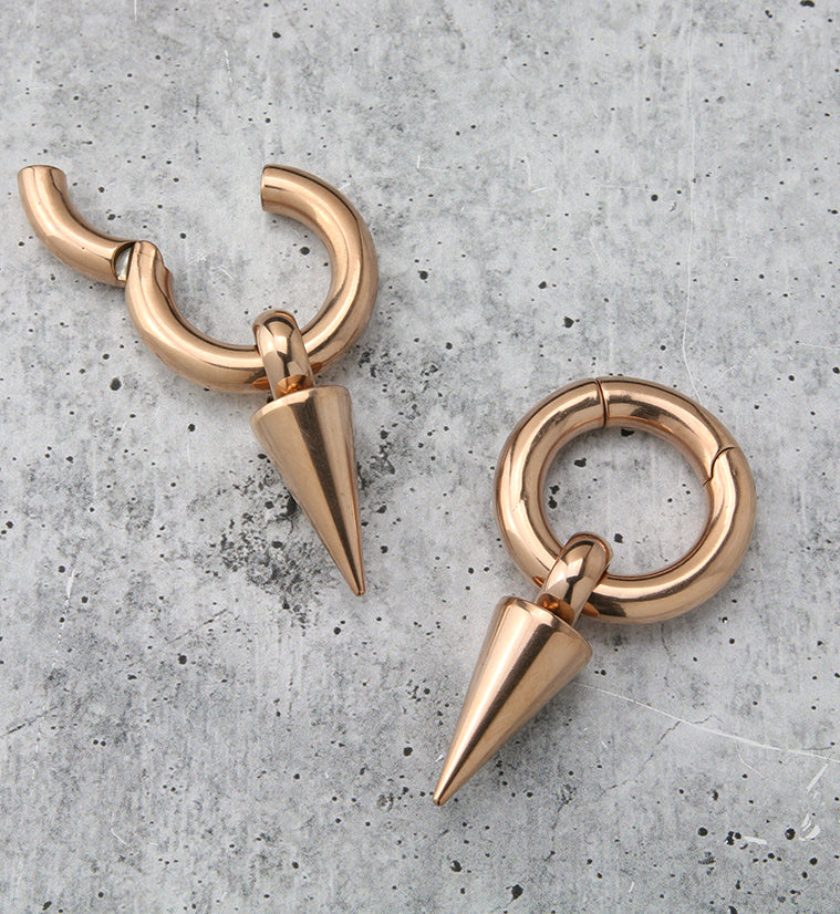 Rose Gold PVD Raceme Hinged Ear Weights