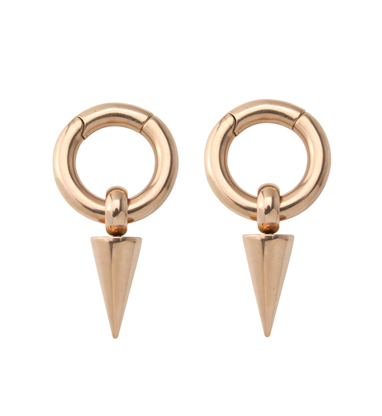 Rose Gold PVD Raceme Hinged Ear Weights