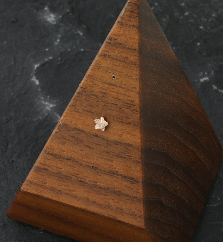 Rose Gold PVD Retro Star Threadless Titanium Top