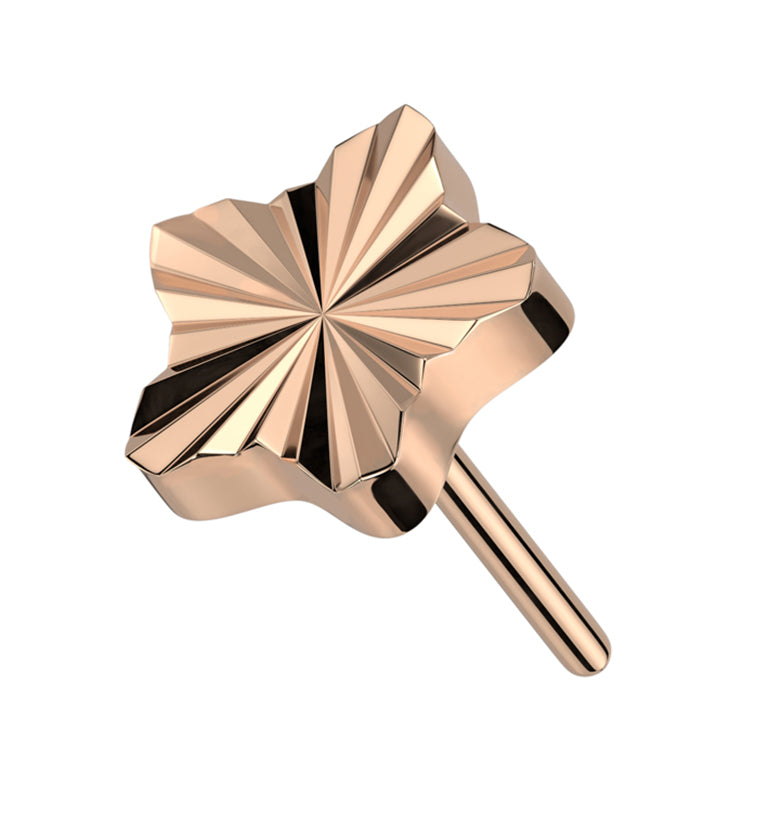 Rose Gold PVD Retro Star Threadless Titanium Top