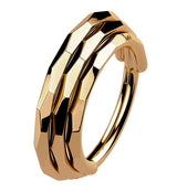 Rose Gold PVD Stacked Verge Titanium Hinged Segment Ring