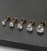 Rose Gold PVD Teardrop CZ Stainless Steel Earrings