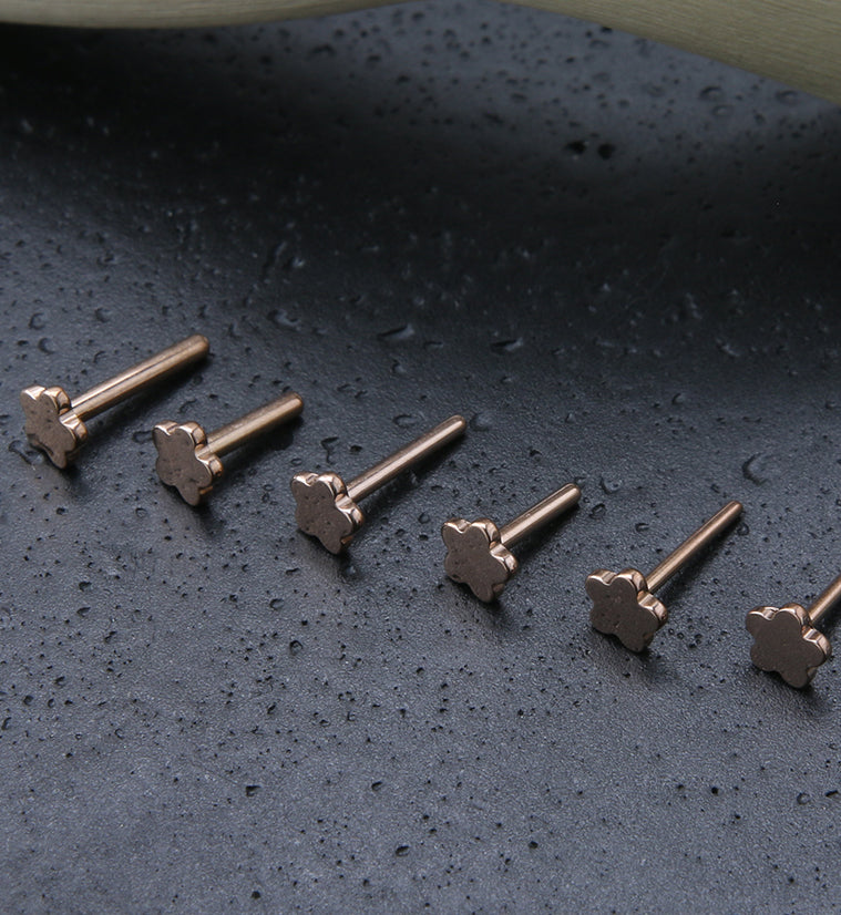 Rose Gold PVD Titanium Threadless Flower Back Labret (Back Only)