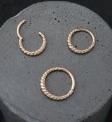 Rose Gold PVD Twine Hinged Segment Ring