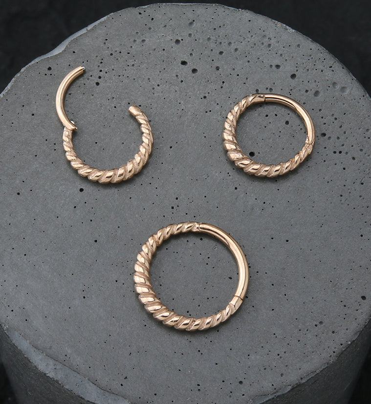 Rose Gold PVD Twine Hinged Segment Ring