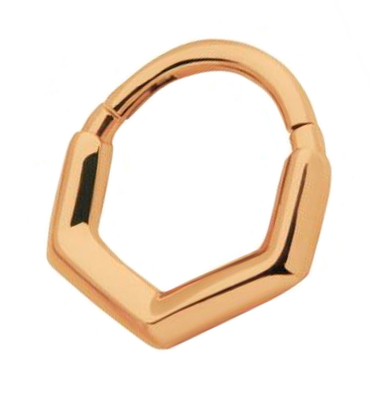 Rose Gold PVD V-Shaped Hinged Segment Ring