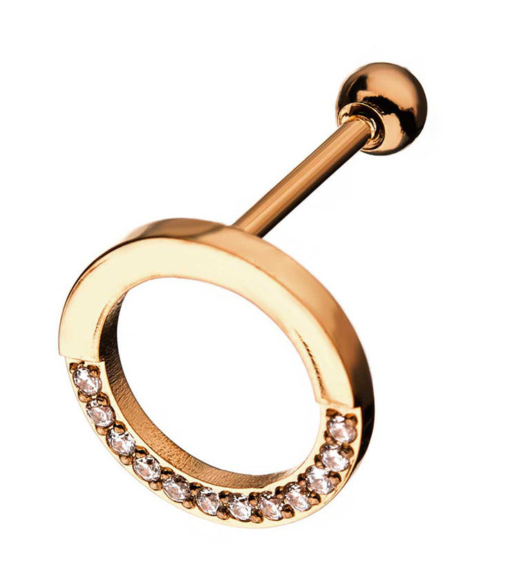 16G Rose Gold PVD Circlet Cartilage Barbell