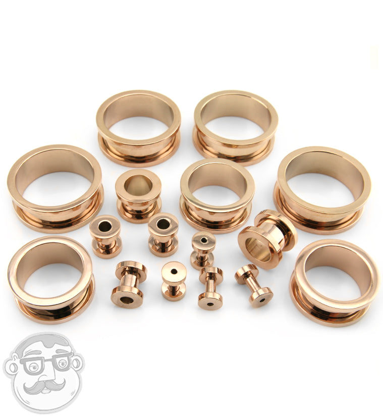 Rose Gold PVD Stainless Steel Tunnels