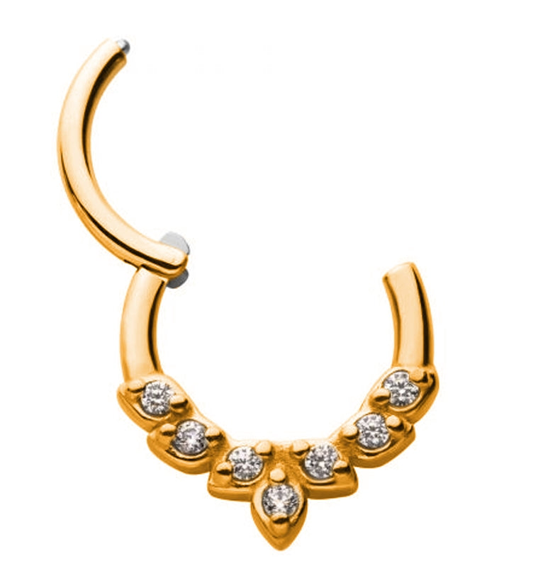 Rose Gold Sept Gem Hinged Segment Ring