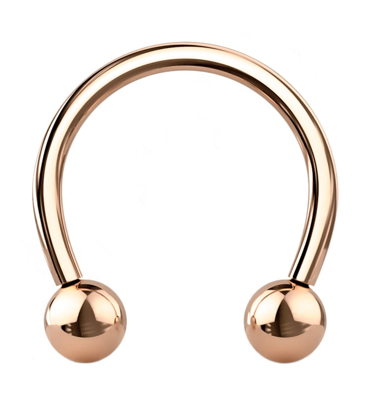 Rose Gold PVD Titanium Circular Barbell