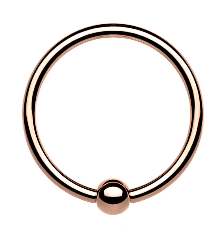 20G Rose Gold PVD Titanium Fixed Ball Captive Ring