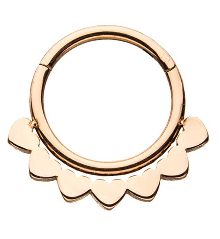 Rose Gold PVD Adze Hinged Segment Ring