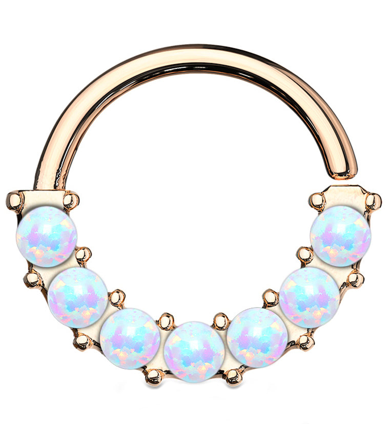 Rose Gold PVD Opal Escent Seamless Ring
