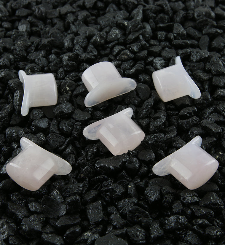 Rose Quartz Stone Oval Labret Plug 1/2" (12mm)