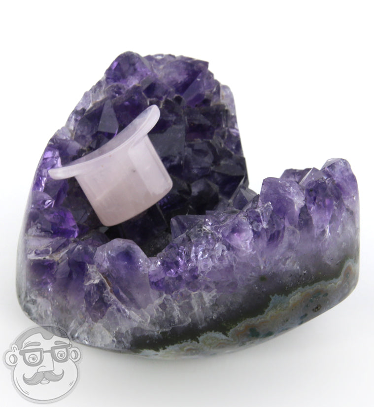 Rose Quartz Oval Labret Plug