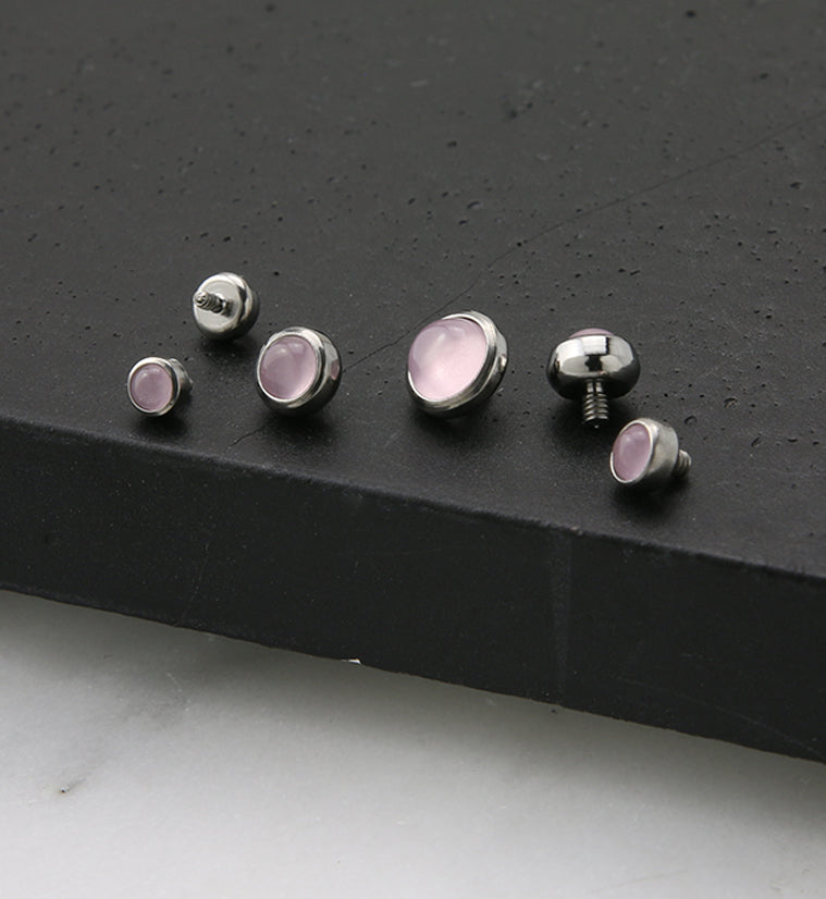 Rose Quartz Stone Titanium End