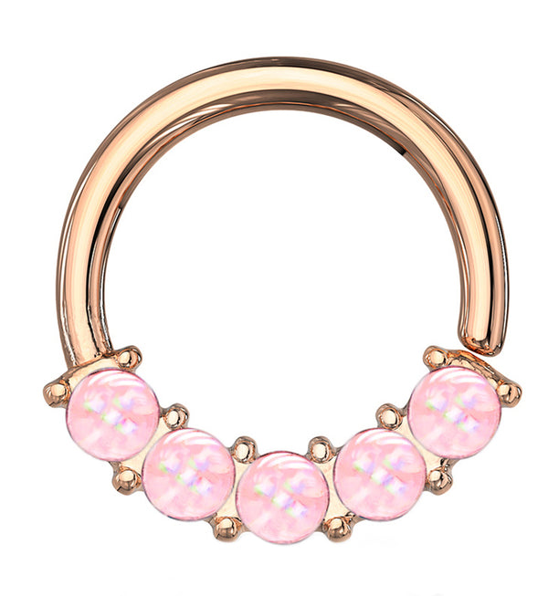Rose Gold PVD Pink Escent Seamless Ring